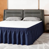 ANARACHON Full Bed Skirt, Elastic Wrap Around Bed Skirt Full Size, Bed Skirts for Adjustable Bed, Easy Fit with 18" Drop Length Tailored Drop Dust Ruffle (Navy)
