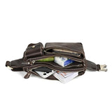 Men's Vintage Leather Multi layered Waist Bag with Large Capacity Multiple Layers(Style1)