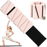 INDEPANDIA Wrist Ankle Weights for Women & Men, 2lbs Adjustable Weighted Bangles to Boost Calorie Burn & Strength, Arm & Leg Weights, Blush Beige