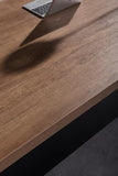 Retractable L-Shaped Executive Desk, Commercial-Grade Office Desk with Reversible Storage Cabinet