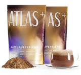 Atlas+ Latte Mushroom Coffee Superblend– Premium Coffee with Collagen, Probiotics, D3 & B12, Lion’s Mane, Reishi, Cordyceps, Coconut– for Energy, Focus, Immunity & Gut Health– 40 Servings (2 Bags)