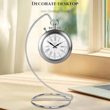 H&D HYALINE & DORA 9 Inch Ornament Display Stand Air Plant Holder Terrariums Hanger Silver Ornament Hangers for Christmas Halloween Home Party Decor(5 Pack)