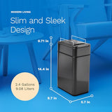 hOmeLabs 2.4 Gallon Touchless Sensor Trash Can, Automatic Retractable Butterfly Lid, Batteries Included, Space-Efficient, Easy Clean, Battery-Powered