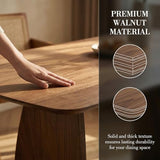 70 Inch Large Dining Table for 6-8 People, Solid Wood Kitchen Table with Curved Wooden Legs