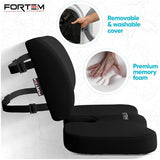 FORTEM Seat Cushion, Office Chair Cushion, Lumbar Support Pillow for Office Chair, Memory Foam Sciatica