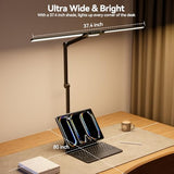 LED Architect Desk Lamp with Clamp - 24W Ultra Bright Adjustable Swing Arm Light for Home Office