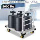 Platform Truck Heavy Duty Push Cart Dolly with 6'' Wheels 2000 LBS Capacity Steel Large Flatbed Cart