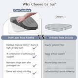 baibu Kitchen Chair Cushions, Dual-Layer Patented Design Molded Memory Foam Dining Chair Pads, 17" x 16" x 2", Black