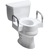 Bemis Rise 4.5" Raised Toilet Seat with Support Handles, Hinges Never Loosen, Fits Round and Elongated