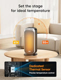 DREO Quiet Space Heater, 1500W Portable Heaters for Indoor Use with Remote, 70° Oscillation, Fast and Safety Electric PTC Ceramic for Desk Office Bedroom, 12H Timer