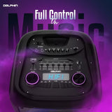 Dolphin SP-1270RBT Dual 12-Inch Premium Party Bluetooth Speaker, Bluetooth/USB/SD/FM/AUX, X-Bass, 5-Band EQ, LED Display, Quad Ring Lights