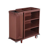 Heavy-Duty Linen Cleaning Cartwith Laundry Bag, Cleaning Service Cart with Storage Shelves for Room Service and Janitorial Use