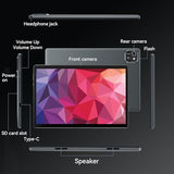 Tablet 10 inch Android 13 Tablets, 6GB RAM 64GB ROM, Quad-Core Processor