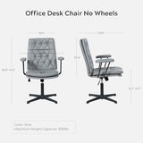 EYYTHUNG Home Desk Chair No Wheels with Arms Crossleg Stationary
