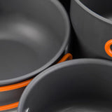 Blackpongo Camping Cookware Mess Kit for Backpacking Gear – Camping Cooking Set - Camping Pots and Pans Set - Camp Kitchen Equipment Accessories Pot (Orange)