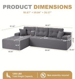 Hobestluk Boneless Couch Modular Sectional Sofa L-Shape Lounge Cloud Couch