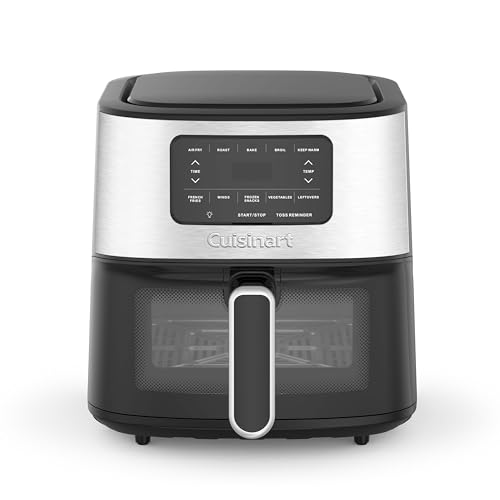 Cuisinart Air Fryer Oven – 6-Qt Basket Stainless Steel Air Fryer – Dishwasher-Safe Parts with 5 Presets – Roast, Bake, Broil, Air Fry and Keep Warm – Quick & Easy Meals – AIR-200 MD DC PRINT