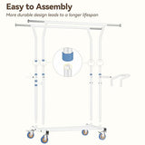 YGleeao Heavy Duty Clothes Rack for Hanging Clothing: 800LBS Rolling Coat Racks Poartable Garment with Wheels Shelves Freestanding Sturdy Metal Adjustable