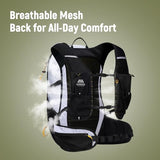 AONIJIE 18L Lightweight Hiking Backpack Waterproof, Backpacking Pack for Men Women, Hydration Hiking Pack with Multi Pockets & Waist Strap, Camping Travel Daypack - White