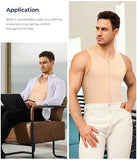 TAILONG Men Compression Shirt For Body Slimming Tank Top shaper Tight Undershirt Tummy Control Girdle (X-Large, Beige)