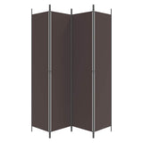 Zexlorith 4-Panel Room Divider, Fabric Privacy Screen, Brown Folding