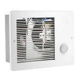 Model 174 Wall Heater with Built-In Adjustable Thermostat, Quiet Copper Motor,120/240V Hardwired Electric Space Heater,750/1500W Dual Heat