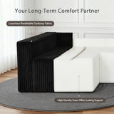 Claiks 128" U-Shaped Modular Sectional Sofa No Assembly Required