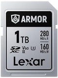 Lexar 1TB Armor Silver PRO SD Memory Card, 280MB/s Read, 6K, V60, UHS-II