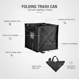 1 Pack Folding Trash Can, Collapsible Oxford Cloth Garbage Bin for Car