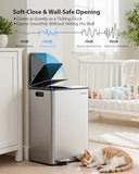 Kitchen Trash Can, 2 x 8 Gallon (2 x 30 L) Stainless Steel Trash and Recycle Bin Combo with Soft-Close Lid