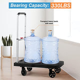 Adjustable Hand Truck Handle with 360 Degree Swivel Wheels for Garage Garden Home & Office Use