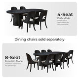 Signature Design by Ashley Rowanbeck Minimalist Dining Table for 8 People, Black