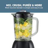 Blender with 48-Ounce Blending Jar and 20-Ounce Travel Cup, Compact Design with Dial Control, 700-Watts, Black West Bend