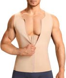 TAILONG Men Compression Shirt For Body Slimming Tank Top shaper Tight Undershirt Tummy Control Girdle (XX-Large, Beige)