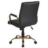 Flash Furniture Whitney Mid-Back Swivel LeatherSoft Desk Chair with Wheels