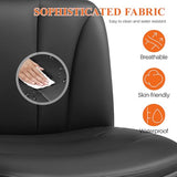 HeroSet Criss Cross Chair with Wheels,Comfy Wide Vanity Chair,Scratch-Resistant Leather Cross Legged Desk Chair