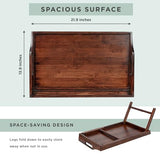 Bamboo Bed Tray with Phone Holder, Extra Large Lap Desk for Laptops up to 17.3 Inches