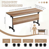 10 Pack Folding Conference Table,Modular Conference Room Table with Wheels,2-60 Person Modern Flip Top Nesting Mobile Tables,Space Saving