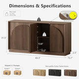 win2win 65" Sideboard Buffet Cabinet with Storage, Modular Credenza, Walnut