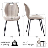 Lecafur HL Boucle Dining Chair with Built-in Handle Metal Legs