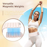 BECOJADDE Wrist Weights Ankle Weights for Women 1 Pair (1.1 lb Each) Silicone Magnetic Leg Arm Weighted Bracelet for Home Yoga Pilates, Beige Taupe