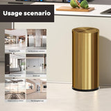 LEASYLIFE Gold Trash Can, 8 Gallon Trash can with lid,Large Capacity FILP lid Kitchen Trash can for Bathroom