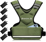 BAGAIL Adjustable Weighted Vest for Men & Women 12-18lb, Comfortable U-Neck Rucking Vest with 6 Removable Weights, Storage Pocket