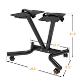 ATIVAFIT Adjustable Dumbbell Stand for Home Gym, Heavy Duty Dumbbell Rack with Adjustable Safety Strap, Space Saving Weight Stand with Wheels, Ergonomic Storage Rack Supports Up to 220 LB