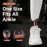 JOBGAIN Ankle Strap for Cable Machine (2 Pack), Ankle Resistance Bands, Cable Kick Back Straps for Gym, Glute Workouts, Brown