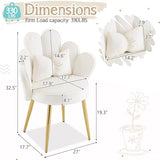 VINGLI Petal Makeup Vanity Chair with Back,Flower Cute Girls Desk Chair