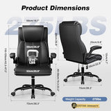 BESTFAIR Ergonomic Office Chair - Desk Computer Chair, Leather High Back Executive Chairs, Black