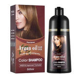 Dark Brown Hair Dye Shampoo 3 in 1, Covers Gray in Minutes, with Argan Oil, Long Lasting Color, Easy At-Home Use for Women & Men, 100% Gray Coverage, Gentle Herbal Formula, Natural color shampoo