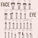 HGHDBT 55Pcs Brown Makeup Brushes Set Professional Makeup Kit Multi-functional Makeup Tool Set with Case Facial Makeup Accessories, Foundation Makeup Brush Kit Eye and Face Make up Brushes & Tools