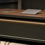 L Shaped Executive Desk with Combination Lock Drawer, 78 inch Large Computer Desk